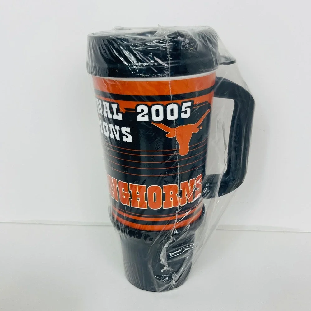 Texas Longhorns Travel Mug OS 2005 National Champions Orange NCAA Whirley NEW